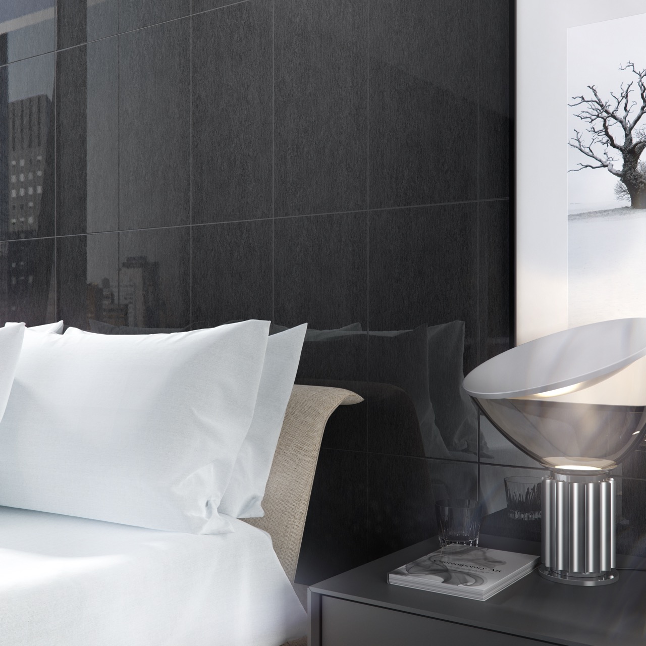 Azulejo Recer Infinity Black 30×60 cm (cx. 1,13 m²) - ambiente