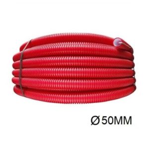 Tubo Corrugado Parede Duplo Vermelho 50 mm 50 m