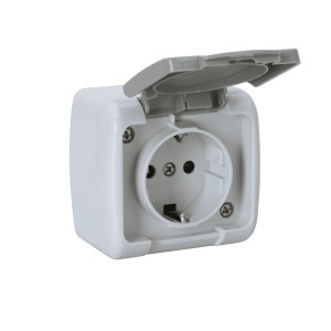 Tomada Schuko 2P+T Aqua Estanque – Aslo