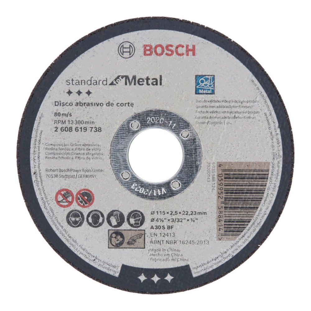 Disco Corte Metal 115×2,5 – Bosch