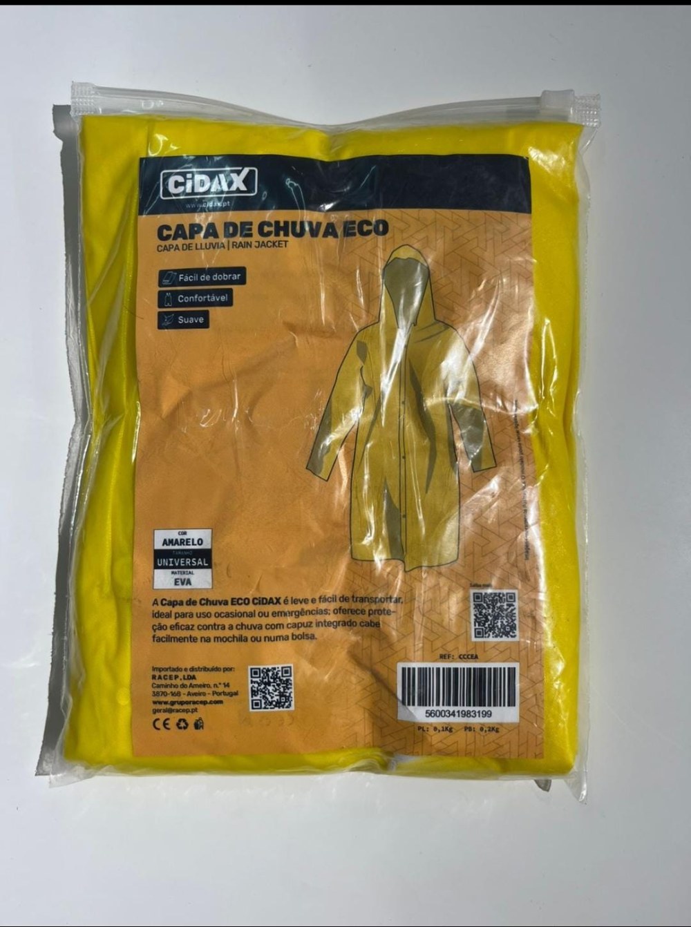 Cidax Capa de Chuva Eco - embalagem