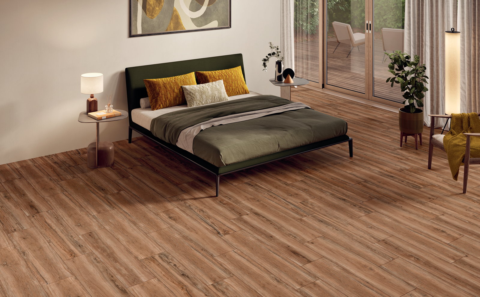 Mosaico Gresart Oak Honey 22,5×90 cm (cx. 1,22 m²) - ambiente