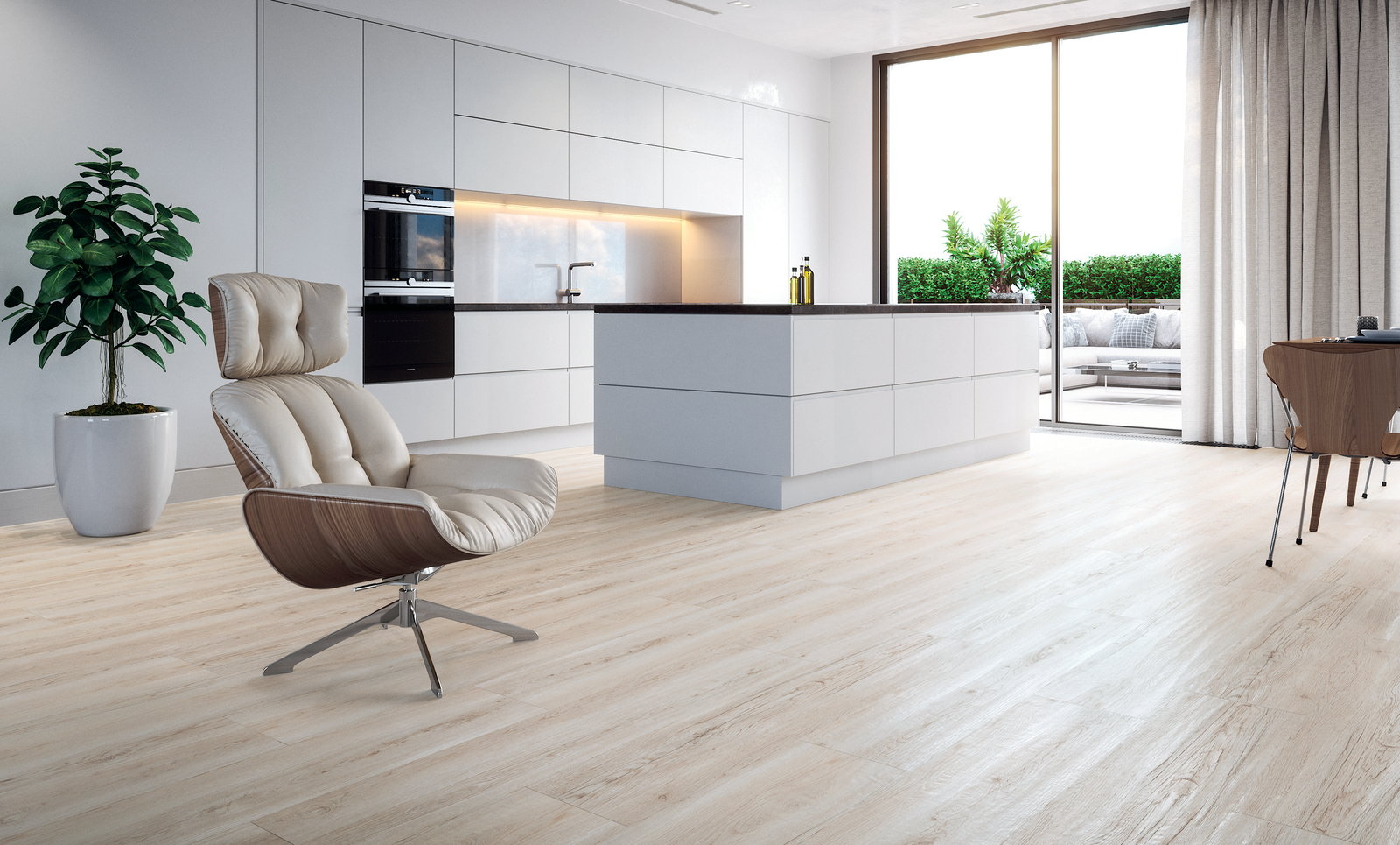 Mosaico Gresart Oak White 22,5×90 cm (cx. 1,22 m²) - ambiente