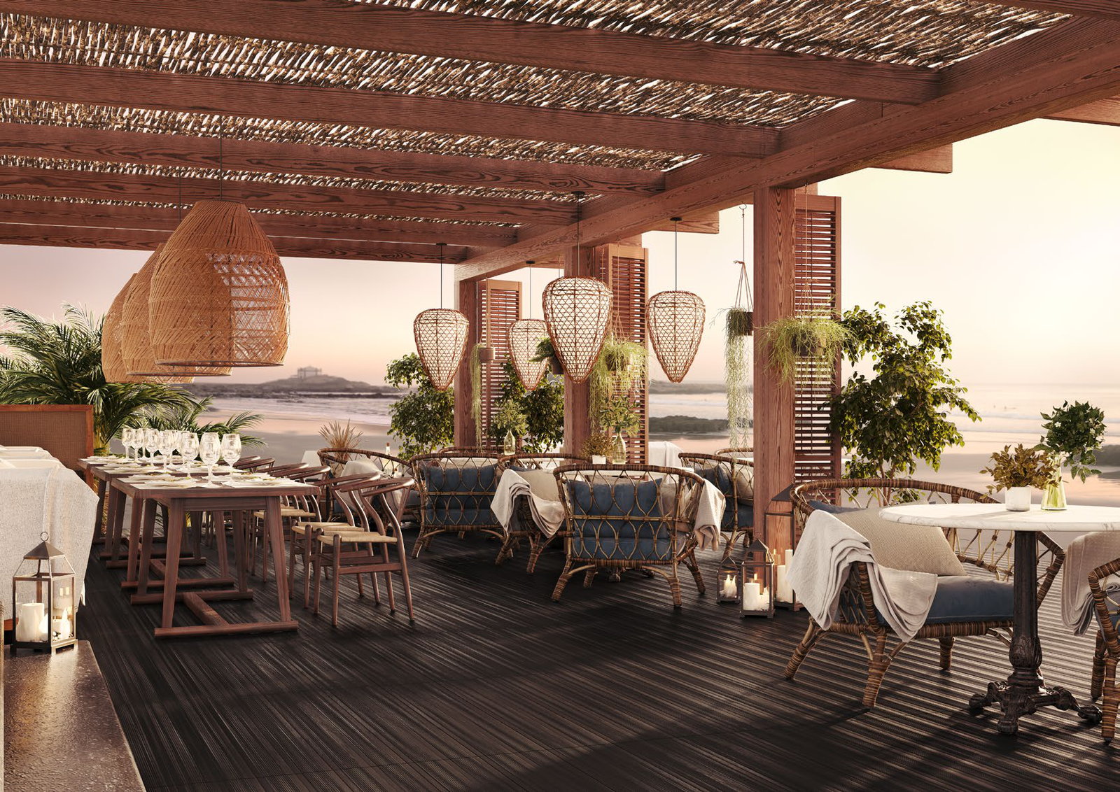Mosaico Gresart Deck Wengue 16×100 cm (cx. 1 m²) - ambiente