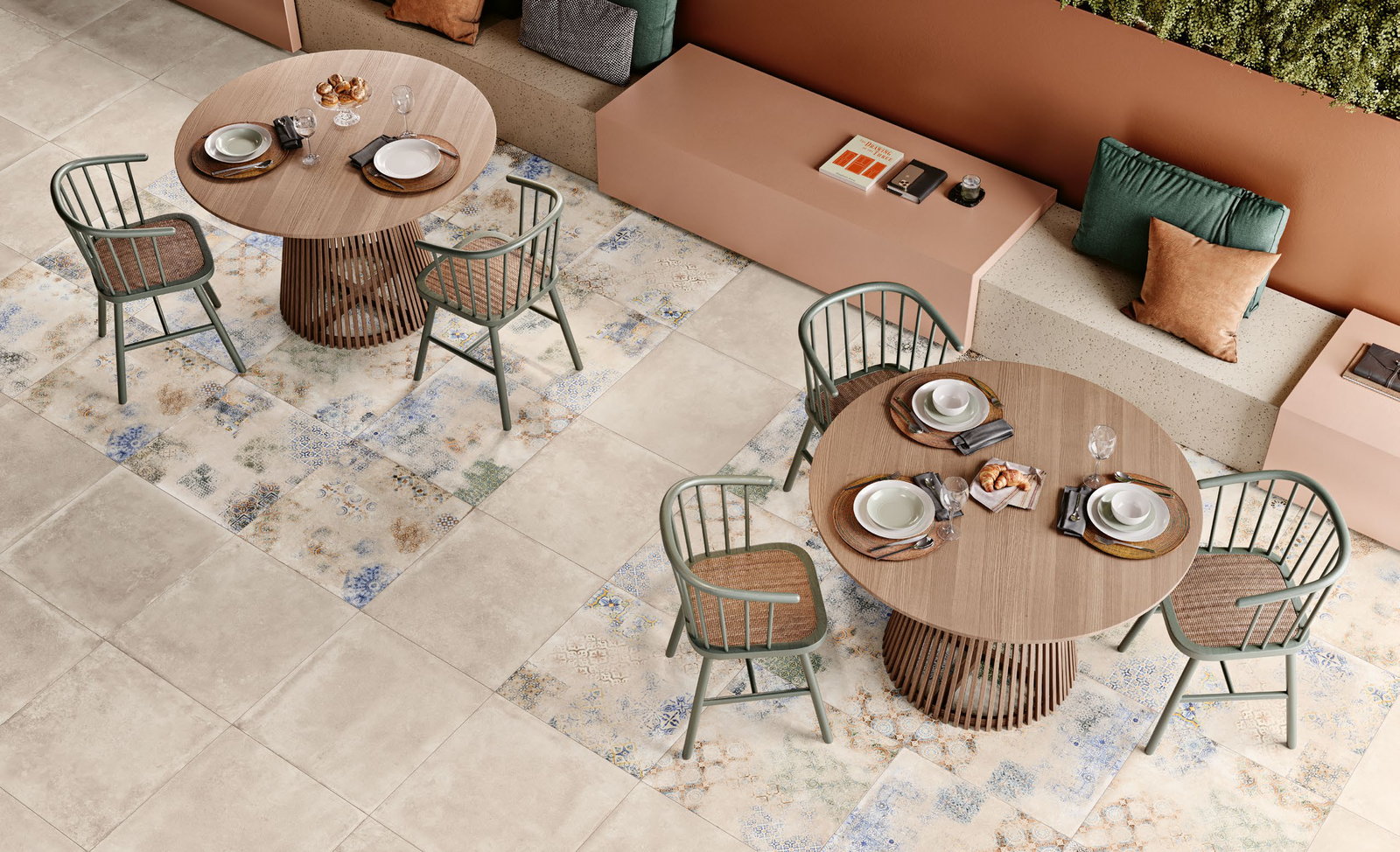 Mosaico Gresart Living Cream 60×60 cm (cx. 1,47 m²) - ambiente
