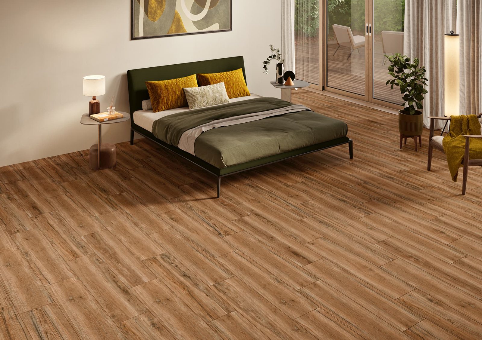 Mosaico Gresart Oak Honey 22,5×90 cm (cx. 1,22 m²) – ambiente