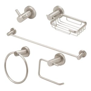 Kit Toalheiro Inox Berlim 5 pçs