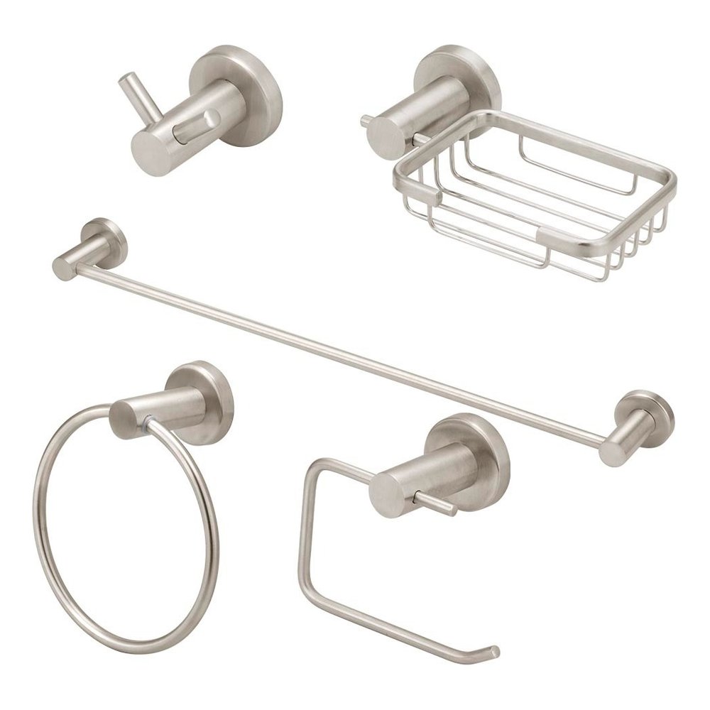 Kit Toalheiro Inox Berlim 5 pçs