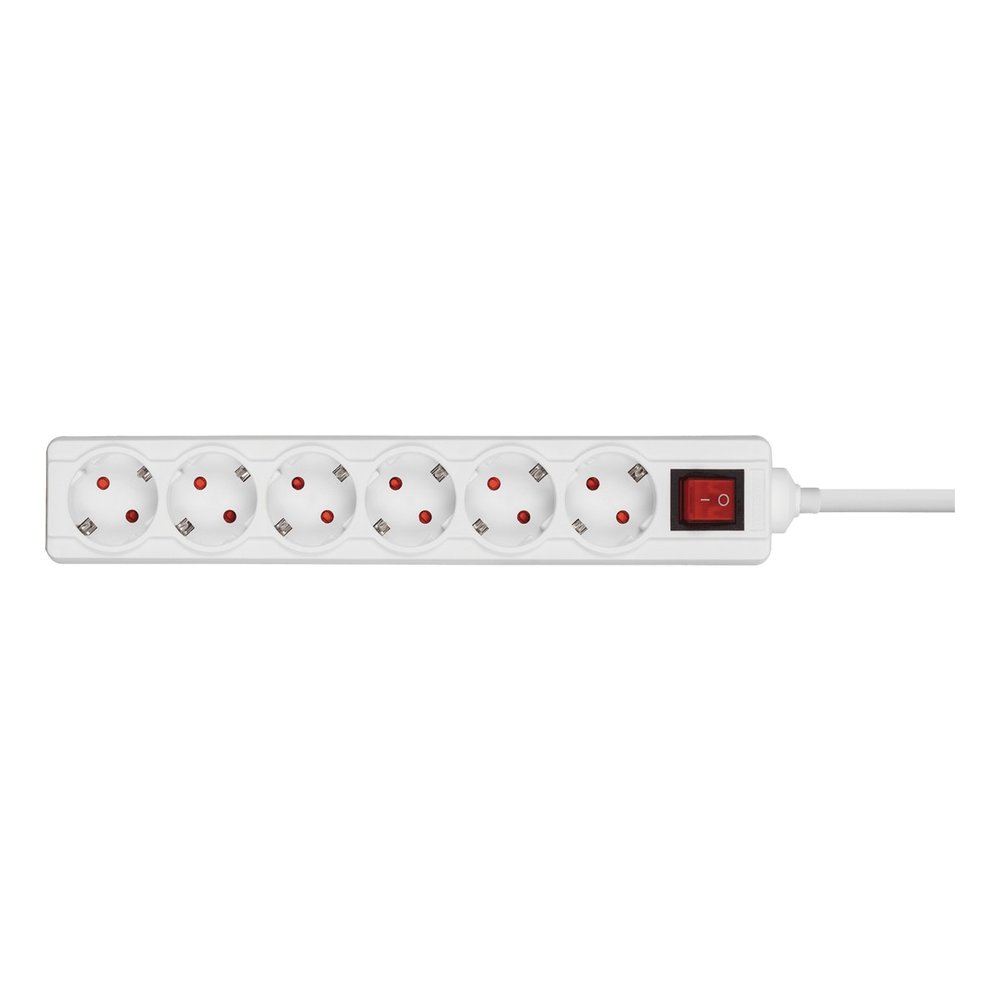 Extensão Séxtupla com Interruptor 3G 1,5 mm² – Aslo