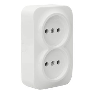 Tomada Dupla 2×2P Saliente Atlântico – Aslo
