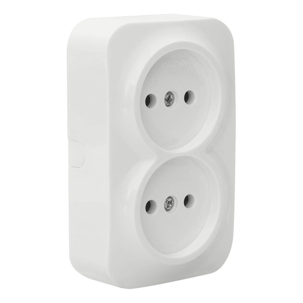 Tomada Dupla 2×2P Saliente Atlântico – Aslo