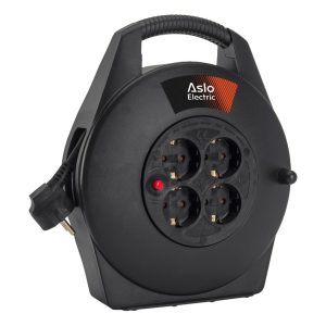 Extensão com Enrolador Plástico 3×1,5×15 m com Corte Térmico – Aslo