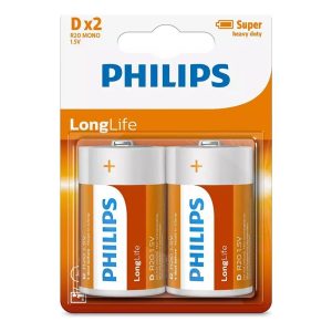 Pilhas "D" Emb. 2 un. – Philips