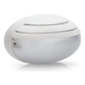 Aplique Oval Plástico Meia Grelha 205 mm Branco – Aslo