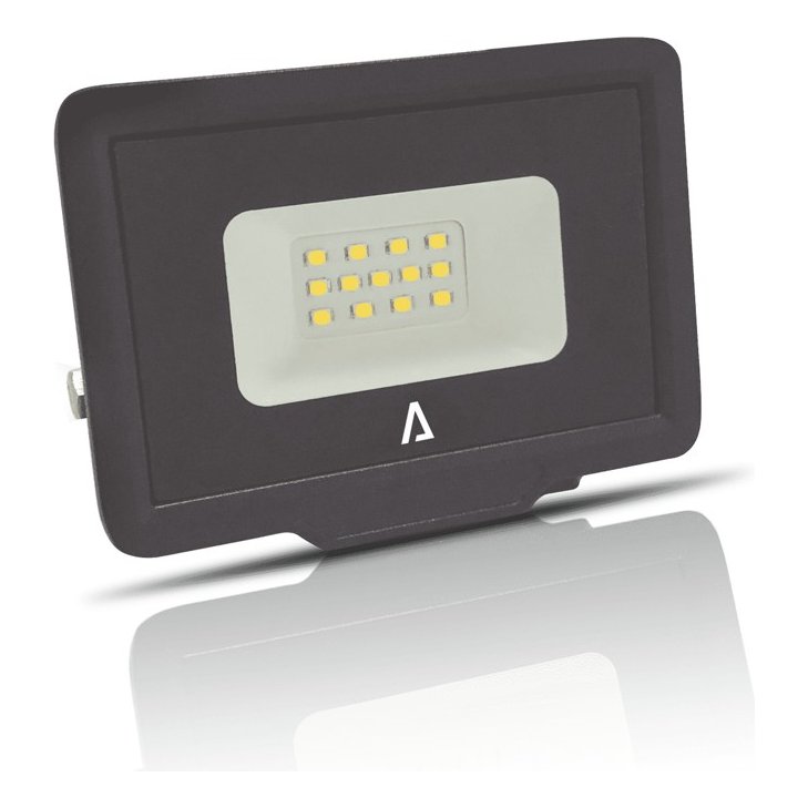 Projetor Slim SMD 10 W IP65 5000 K Preto – Aslo