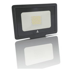 Projetor Slim SMD 30 W IP65 5000 K Preto – Aslo