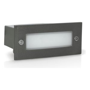 Aplique Embutir Retangular 1,5 W 4000 K IP65 Cinza – Aslo
