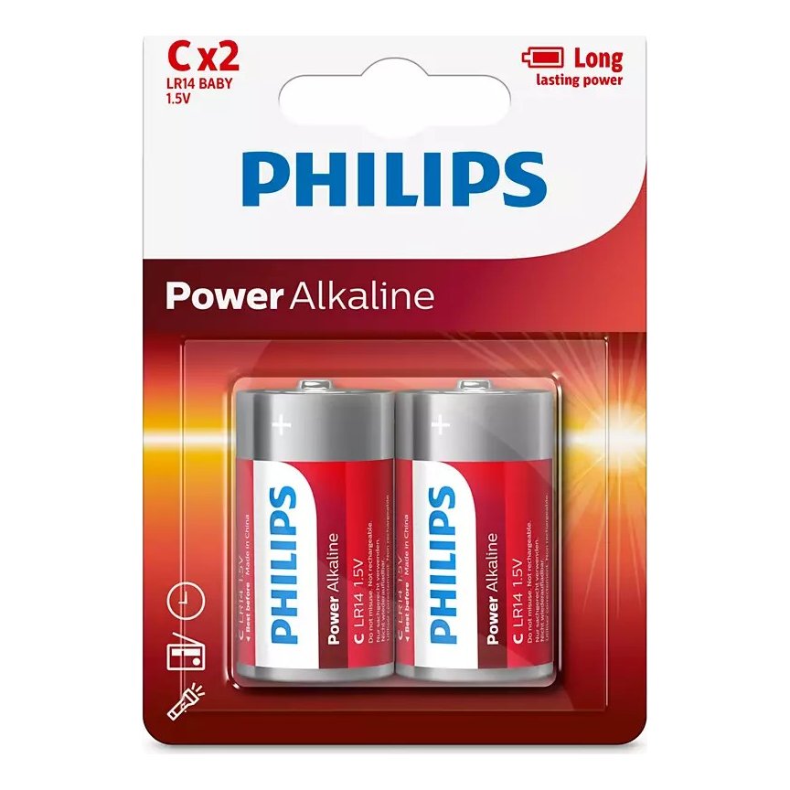 Pilha "C" Power Alkaline 2 un. – Philips