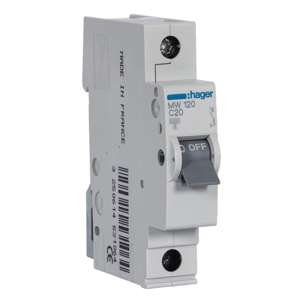 Disjuntor 1P 20 A C 3 kA – Hager