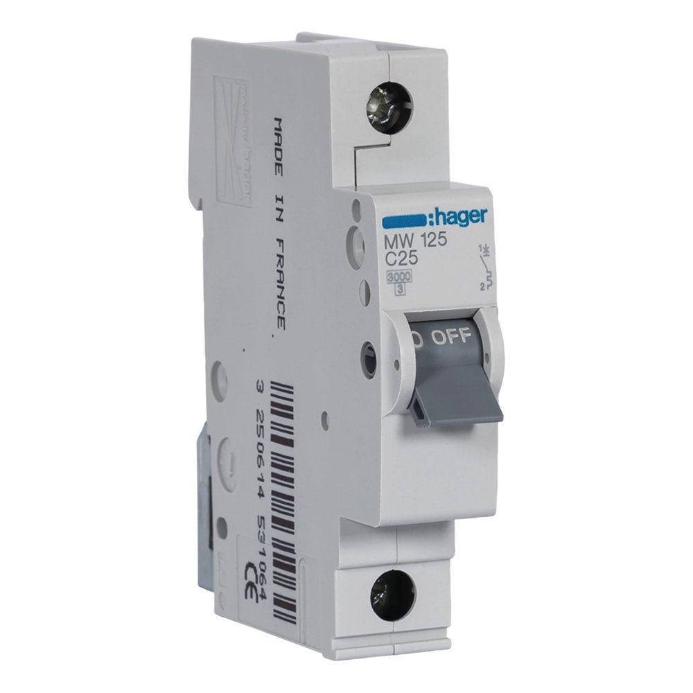 Disjuntor 1P 25 A C 3 kA – Hager